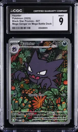 2025 POKEMON BLACK STAR PROMOS MEGA GENGAR EX MEGA BATTLE DECK #27 HAUNTER CGC 9 - Image 1