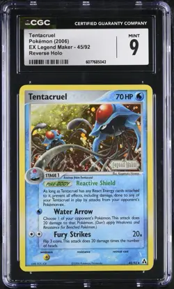 Pokemon Stamped Tentacruel 2006 45/92 Legend Maker Reverse Holo - Image 1