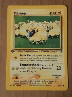 Pokemon Mareep 65/111 Neo Genesis 1st Edition LP See Pictures - Image 1