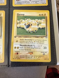 1st Edition Mareep 65/111 Pokemon TCG Neo Genesis WOTC 2000 Vintage LP - Image 1