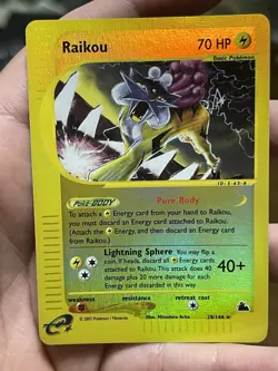 Pokemon Raikou Skyridge Reverse Holo Rare 28/144 - Image 1
