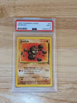 1999 Pokemon #47 Fossil Base Geodude PSA 9 Mint WOTC - Image 4