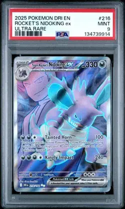 PSA 9 Pokemon TCG Team Rocket's Nidoking ex 216/182 Sv10: Destined Rivals Holo - Image 1