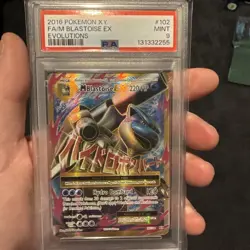 2016 Pokemon XY Evolutions #102 FA M Blastoise EX EN PSA 9 - Image 1