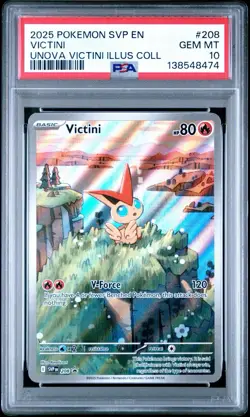 2025 Pokemon SVP EN Victini Unova Illustration Collection Promo #208 PSA 10 - Image 1