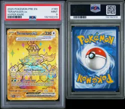 2025 POKEMON PRE EN-PRISMATIC EVOLUTIONS HYPER RARE #180 TERAPAGOS EX PSA 9 - Image 3
