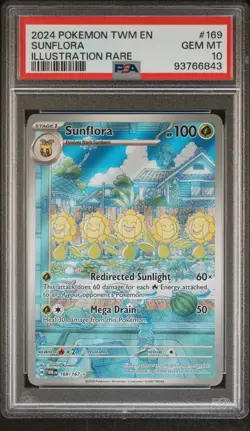 PSA 10 Sunflora 169/167 Twilight Masquerade Illustration Rare Pokemon - Image 1