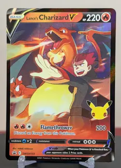 Pokemon Lance's Charizard V #SWSH133 Black Star Promo Celebrations Stamped - Image 1