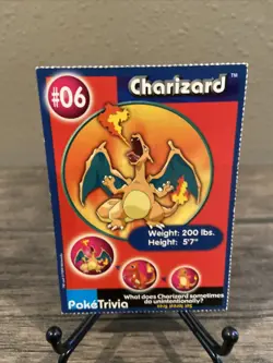 Charizard #6 Burger King Excl Mewtwo Strikes Back PokeTrivia 1999 Pokemon-LP! - Image 1
