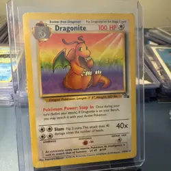 Pokemon TCG Dragonite Fossil 19/62 Non-Holo Unlimited Rare Card MP - Image 1
