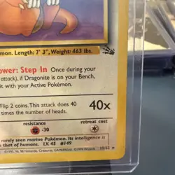 Pokemon TCG Dragonite Fossil 19/62 Non-Holo Unlimited Rare Card MP - Image 4
