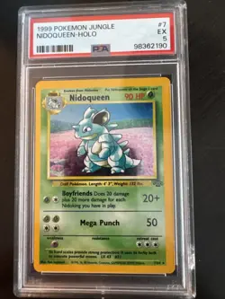 1999 Pokemon TCG Jungle Nidoqueen Holo Card PSA 5 Graded - Image 1