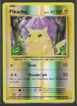 Pikachu - 35/108 - Common - Reverse Holo NM, English Pokemon XY Evolutions - Image 1