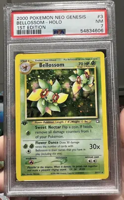 2000 POKEMON NEO GENESIS BELLOSSOM HOLO 1ST EDITION #3 PSA 7 - Image 1