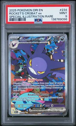 2025 POKEMON DRI SPECIAL ILLUSTRATION RARE #234 TEAM ROCKET'S CROBAT EX PSA 9 - Image 1
