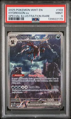 2025 POKEMON WHT EN-WHITE FLARE SPECIAL ILLUSTRATION RARE HYDREIGON EX PSA 9 - Image 1