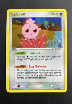 Pokemon TCG Igglybuff EX Crystal Guardians 21/100 Holo 2006 - Image 1