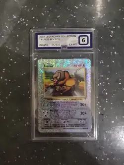 Pokemon 2002 Legendary Collection Tauros Card 65/110 PG 6 - Image 1