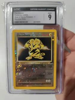 CGC 9 Electabuzz Winner Best of Game Promo 1 Reverse Holo Pokemon Card MINT - Image 1