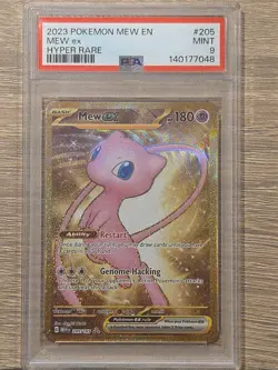 Pokemon Mew EX 205/1652023 Full Art Hyper Rare TCG Card PSA 9 - Image 1