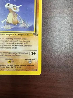 Cubone 1st edition Common Jungle 50/64 Vintage Pokemon Card LP - Image 5