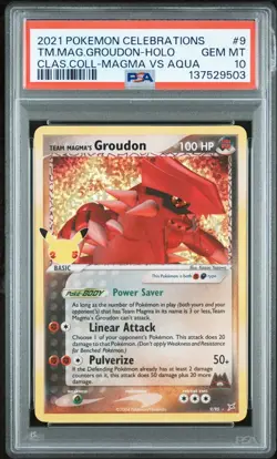 PSA 10 TEAM MAGMA'S GROUDON HOLO 9 CELEBRATIONS CLASSIC COLLECTION POKEMON - Image 1