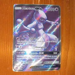 Pokemon Mewtwo GX Ultra Rare Full Art Holo 72/73 Shining Legends English Card - Image 1