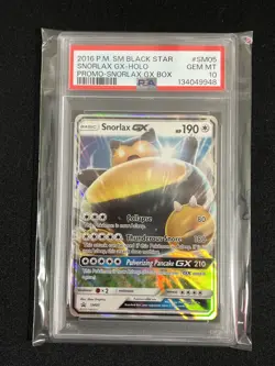2016 Pokemon Sun Moon Snorlax GX Black Star Promo BSP #SM05 PSA 10 - Image 1