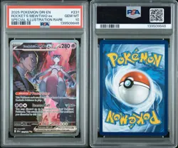 2025 POKEMON DRI EN-DESTINED RIVALS #231 TEAM ROCKET'S MEWTWO EX PSA 10 - Image 3