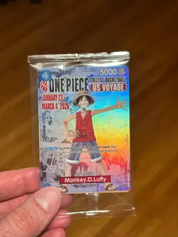 One Piece College Basketball US Voyage Promo Card - Monkey D. Luffy (SEALED) - Image 1