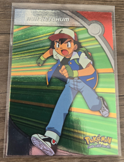 Ash Ketchum HV1 Topps TV Animation Edition Silver Foil Blue Logo LP Pokemon Card - Image 1