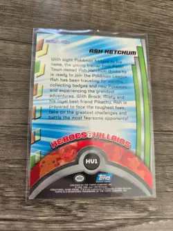 Ash Ketchum HV1 Topps TV Animation Edition Silver Foil Blue Logo LP Pokemon Card - Image 2