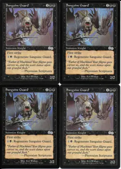 MTG: SANGUINE GUARD Urza's Saga UNCOMMON; played, Excellent condition x4 - Image 1