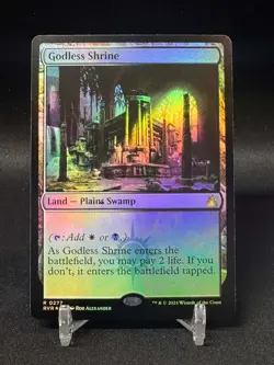 MTG Magic the Gathering Godless Shrine (277/497) Ravnica Remastered NM FOIL - Image 1