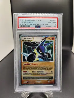 Pokemon 2007 Lucario LV.X DP12 Diamond and Pearl Promo Holo Card PSA 8 - Image 1