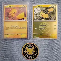 2026 Pikachu 051/162 Pokemon Day 30th Anniversary Stamped Promo Plus Coin Ect. - Image 1