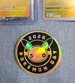 2026 Pikachu 051/162 Pokemon Day 30th Anniversary Stamped Promo Plus Coin Ect. - Image 4