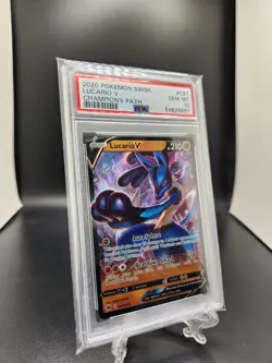 2020 Pokemon Sword & Shield Champion's Path Lucario V 027/073 PSA 10 - Image 2