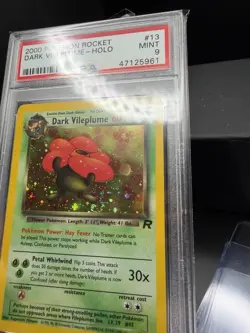 Pokemon TCG WOTC Team Rocket Dark Vileplume 13/82 Holo Rare SWIRL PSA 9 Mint! - Image 2