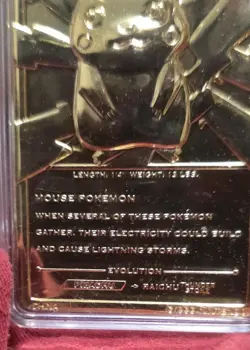 1999 POKEMON PIKACHU 23K GOLD PLATED TRADING CARD IN POKEBALL #25 COA - Image 5