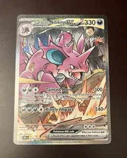 Pokemon Team Rocket's Nidoking EX Full Art Holo 233/182 Sv10 Destined Rivals - Image 1