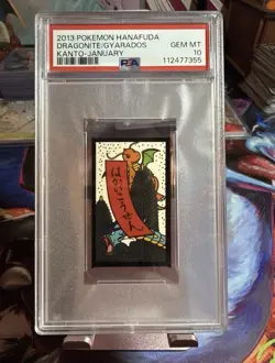 2013 Pokemon Hanafuda Dragonite Gyarados Kanto January PSA 10 Gem Mint - Image 1