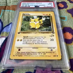 PIkachu 1st Edition W Stamp Duelist Promo 60/64 - 1999 Pokemon Jungle PSA 9 - Image 2