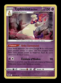 Carte Pokemon Typhlosion de Hisui Reverse 052/189 Astres Radieux Francais - Image 1
