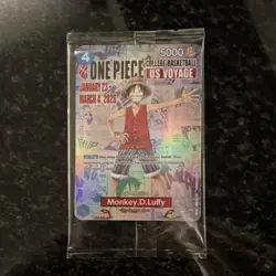 Bandai Namco One Piece Card Game Monkey.D.Luffy US Voyage Promo Holo ST01-001 - Image 1