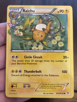 Raichu RC9/RC32 NM XY Generations Radiant Collection NM Pokemon TCG Card CHARM - Image 1