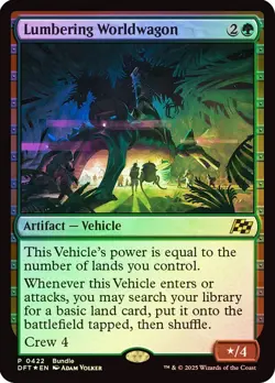 Foil Lumbering Worldwagon (BundleVersion) [Aetherdrift] MTG - Image 1