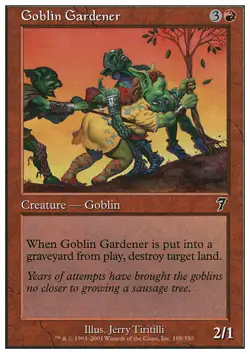 Magic the Gathering MTG Goblin Gardener (188) Seventh Edition NM - Image 1
