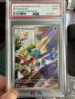 2024 POKEMON SCR EN-STELLAR CROWN ILLUSTRATION RARE #143 BULBASAUR PSA 9 - Image 4