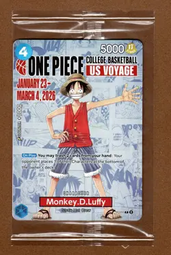 One Piece Monkey D. Luffy US Voyage College Basketball Promo Card - Image 1